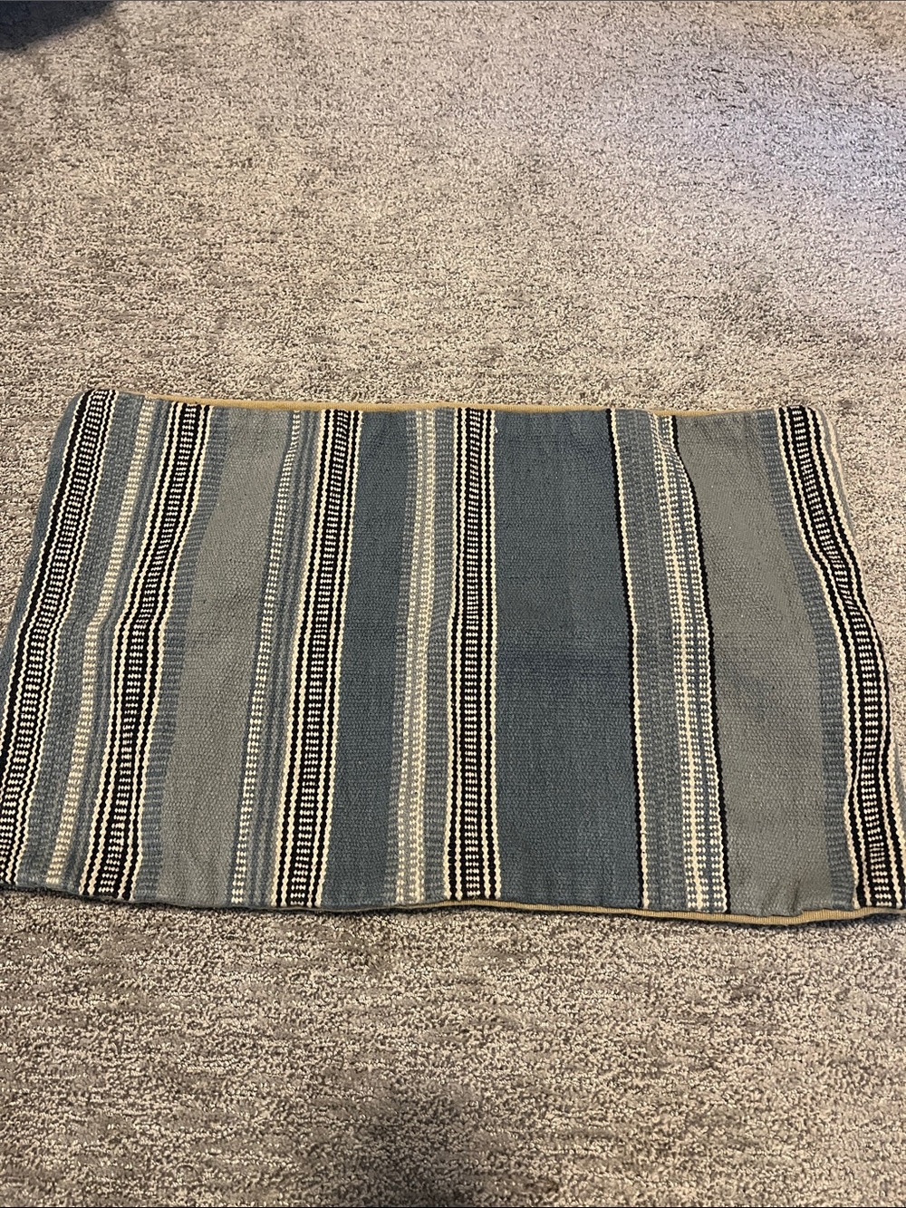 Pottery Barn Blue, Cream and Black Striped Knit Accent Pillow Cover